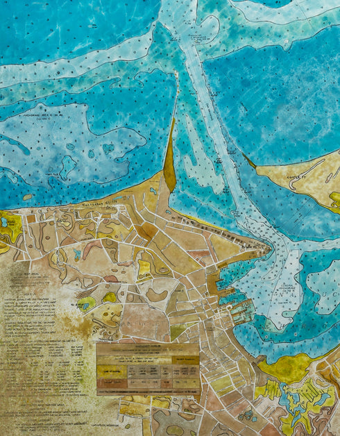 Nantucket Harbor Nautical Chart | Framed Giclee Print on Canvas
